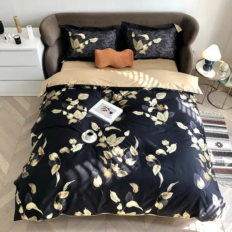 Navy Flamingo Egyptian Cotton Duvet Set