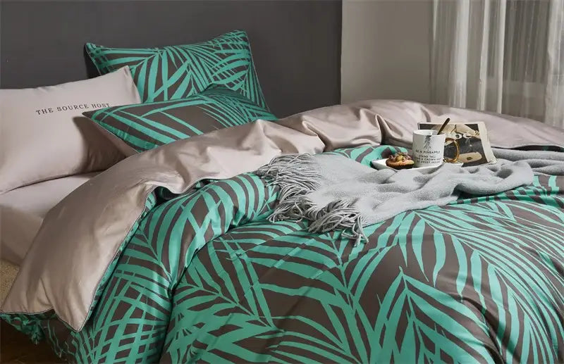 Navy Flamingo Egyptian Cotton Duvet Set