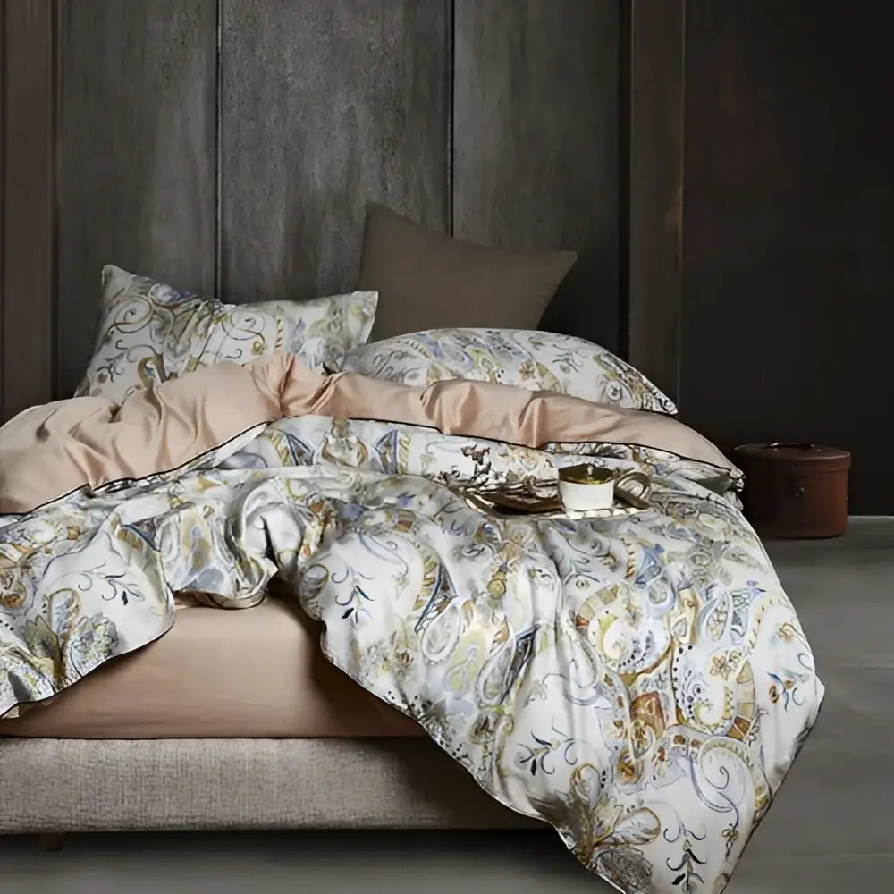 Dark Gray Egyptian Cotton Hummingbird Duvet Set