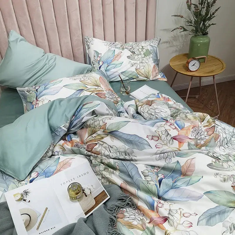 Flamingo Leaf Cotton Set