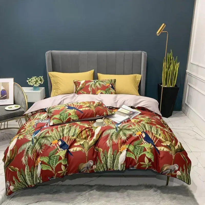 Navy Feather Duvet Set