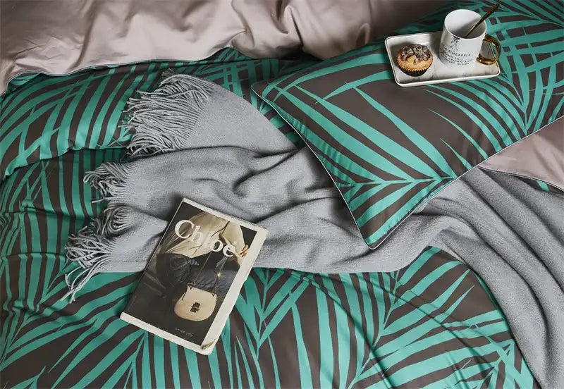 Green Floral Cotton Bedding