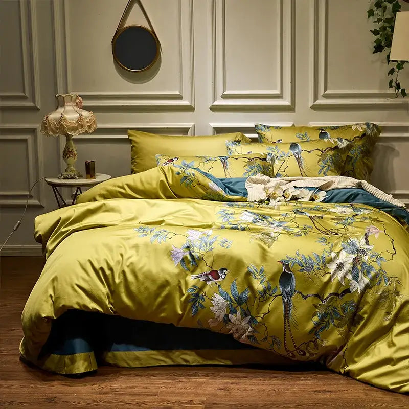 Navy Feather Duvet Set