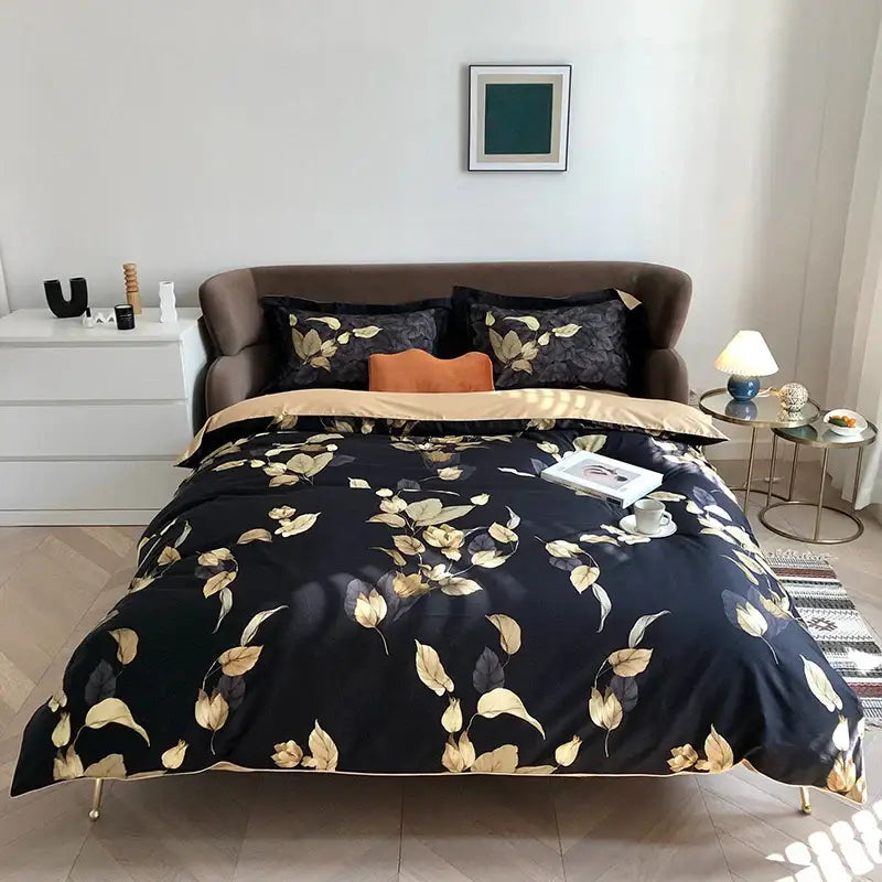 Navy Feather Duvet Set