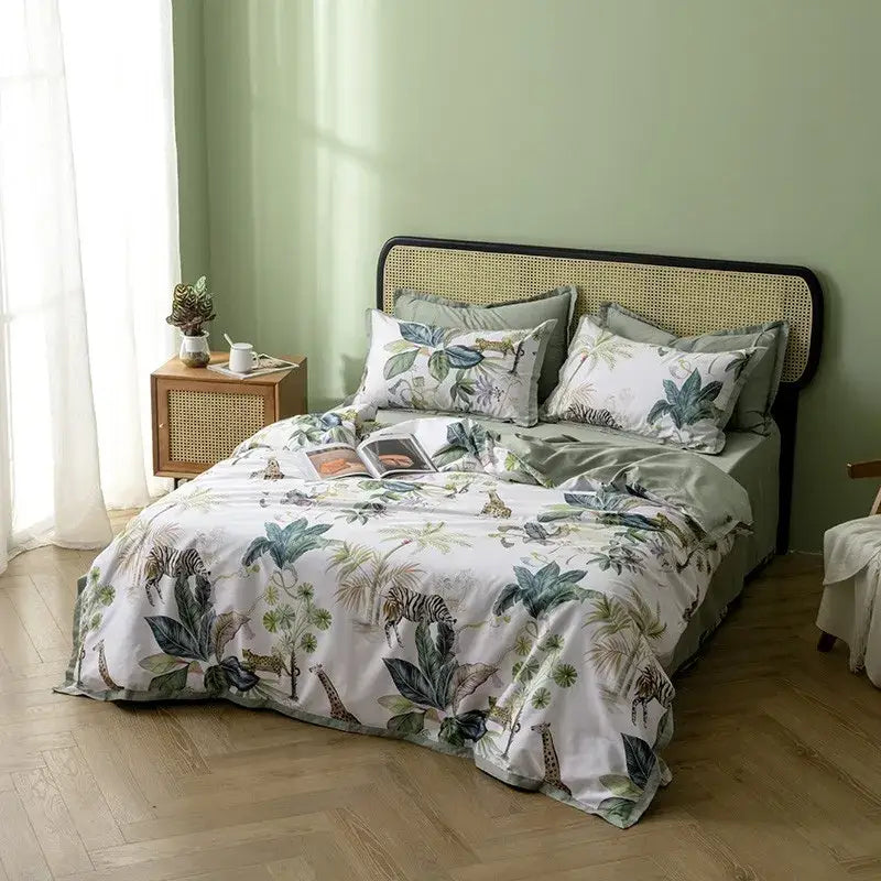 Navy Feather Duvet Set