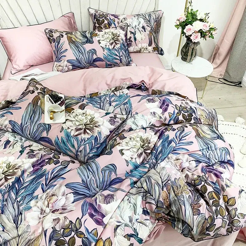 Green Floral Cotton Bedding