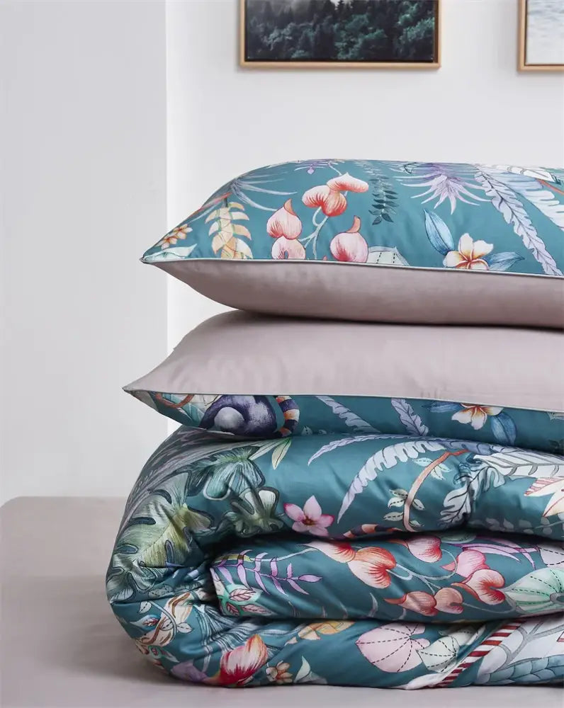 Navy Feather Duvet Set