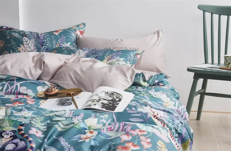 Navy Feather Duvet Set