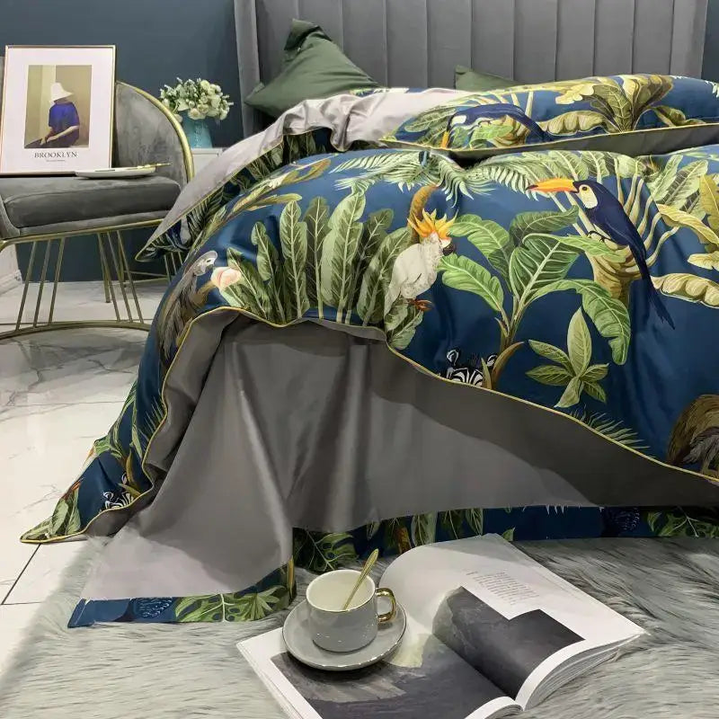 Striking Navy Gold Egyptian Cotton Bedding