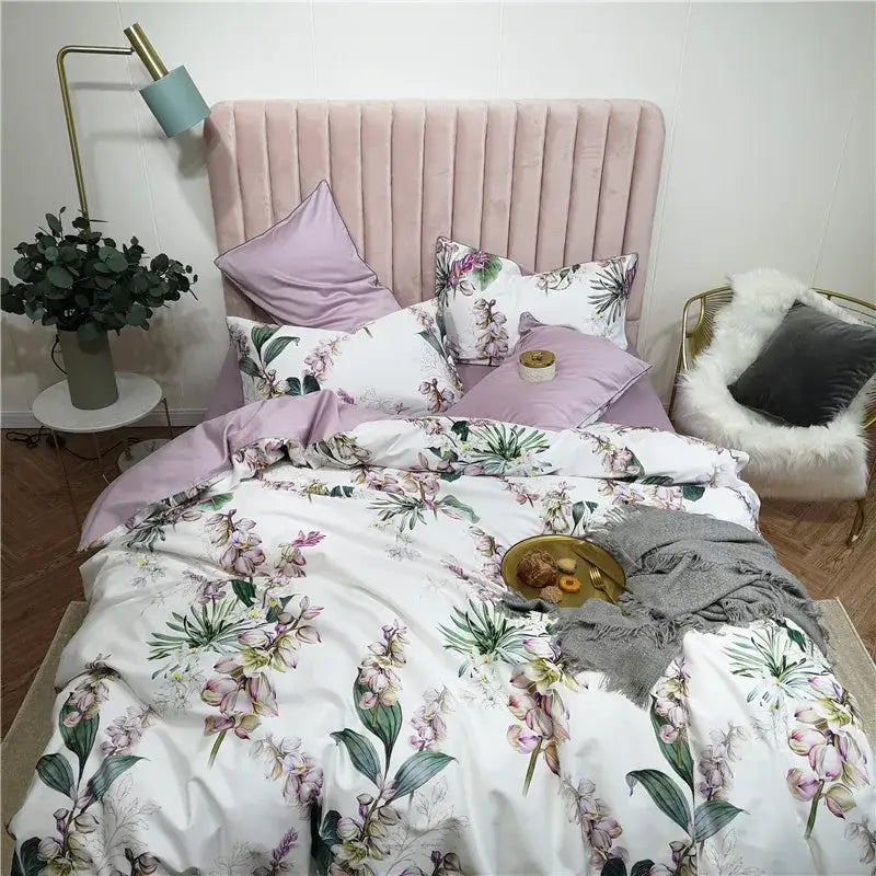 Gray Paisley Cotton Duvet Cover