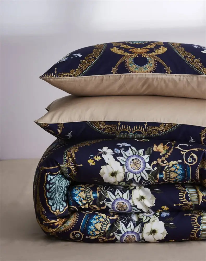 Gray Paisley Cotton Duvet Cover