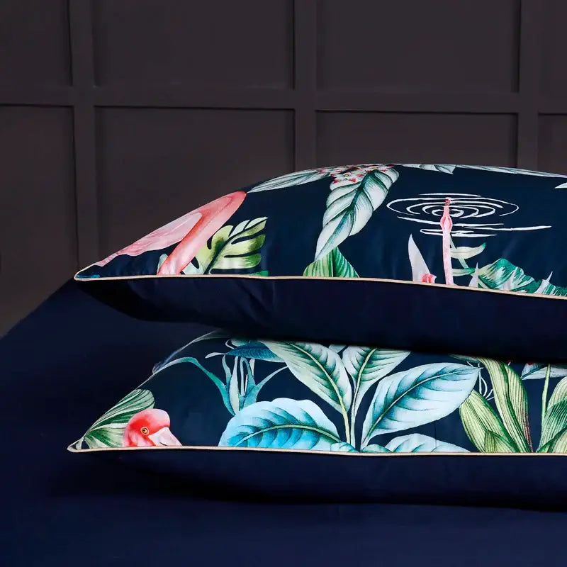 Navy Gold Egyptian Cotton Duvet for King and Queen