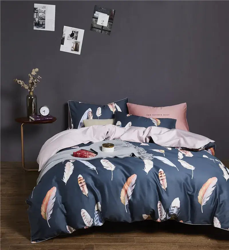 Navy Gold Paisley Duvet