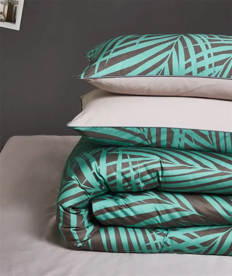 Flamingo Leaf Satin Duvet