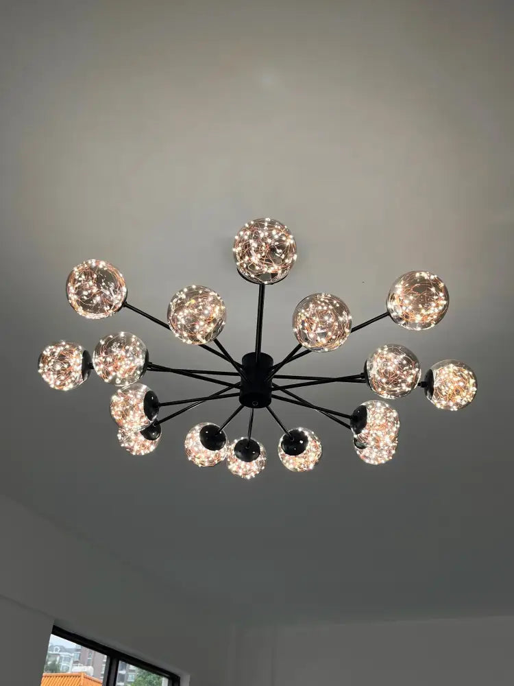 Smoke Gray Glass Chandelier