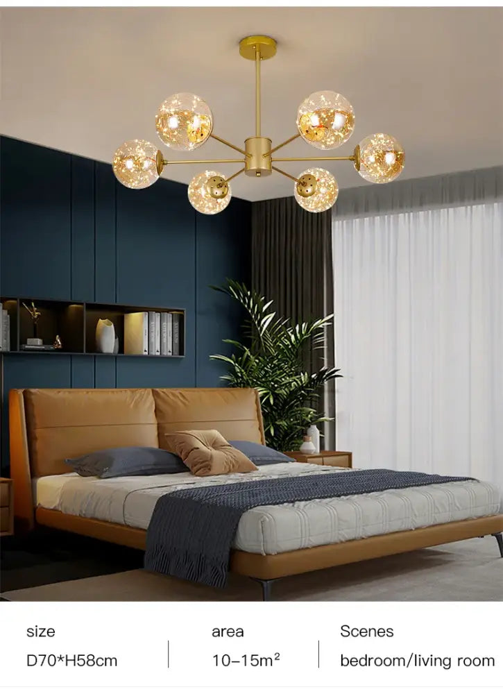 Smoke Gray Glass Chandelier