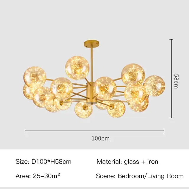Smoke Gray Glass Chandelier