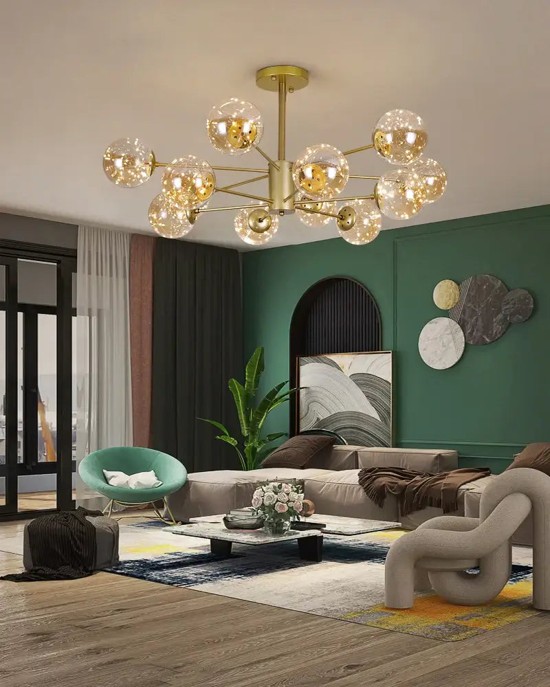 Smoke Gray Glass Chandelier