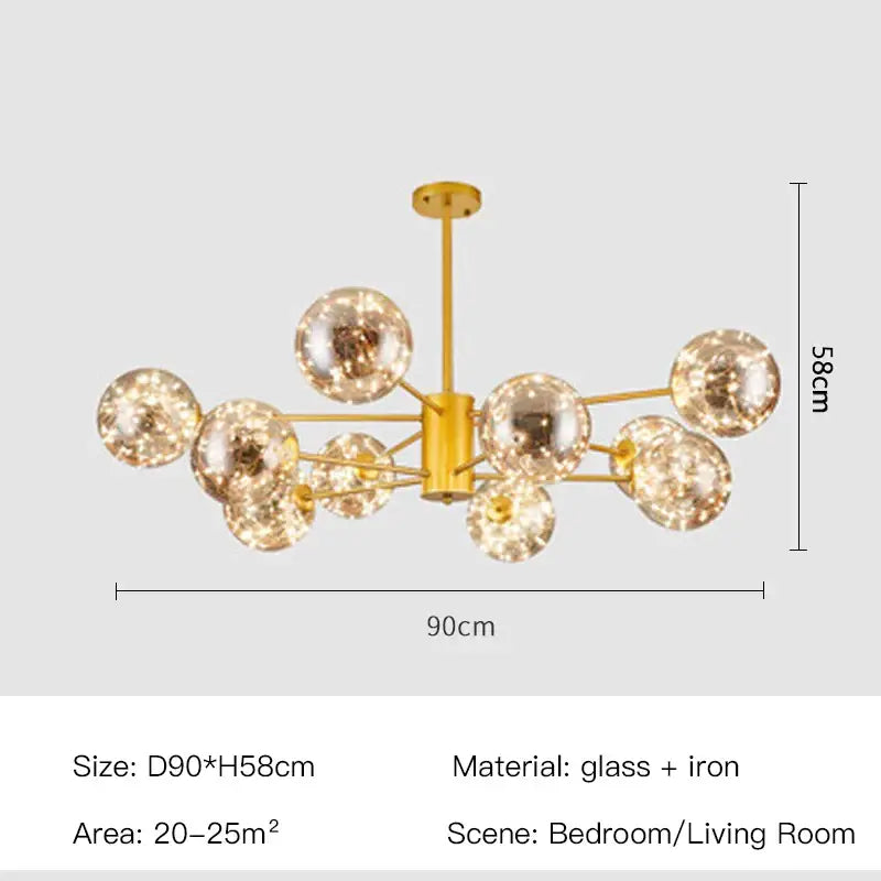 Smoke Gray Glass Chandelier