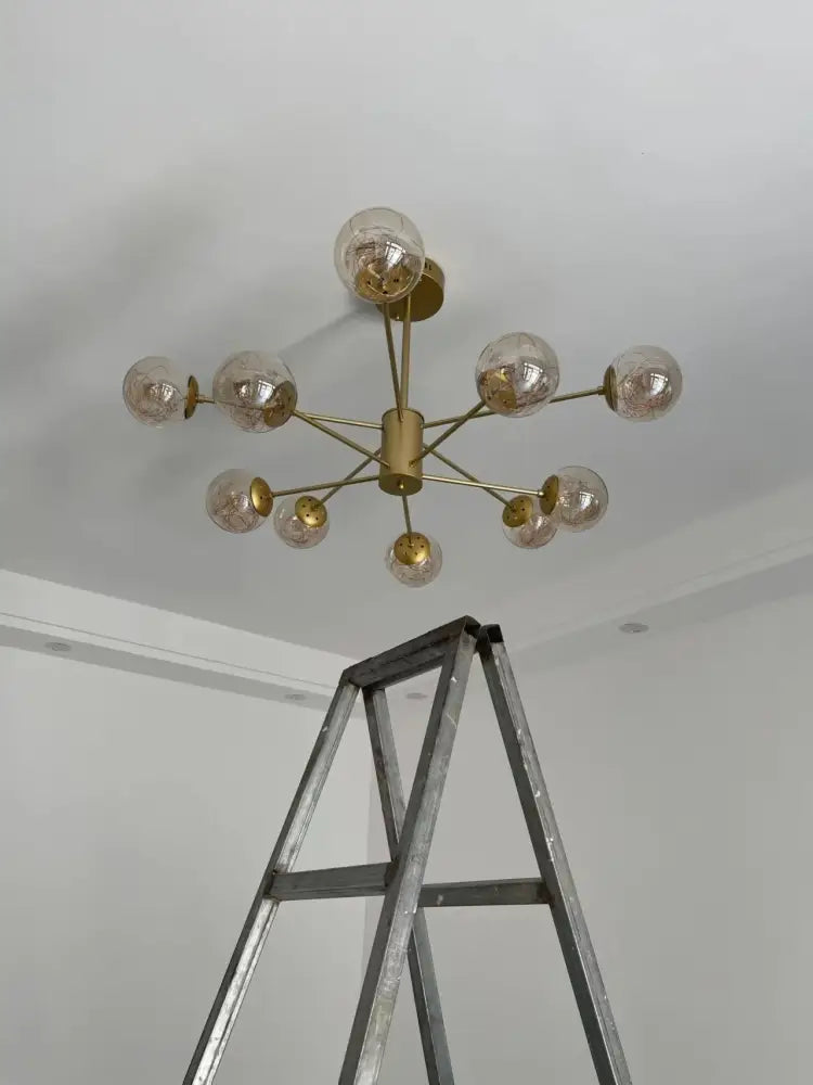 Smoke Gray Glass Chandelier