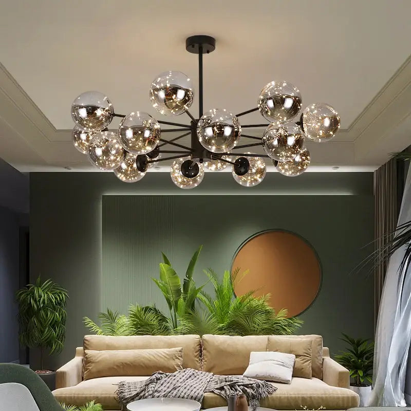 Smoke Gray Glass Chandelier