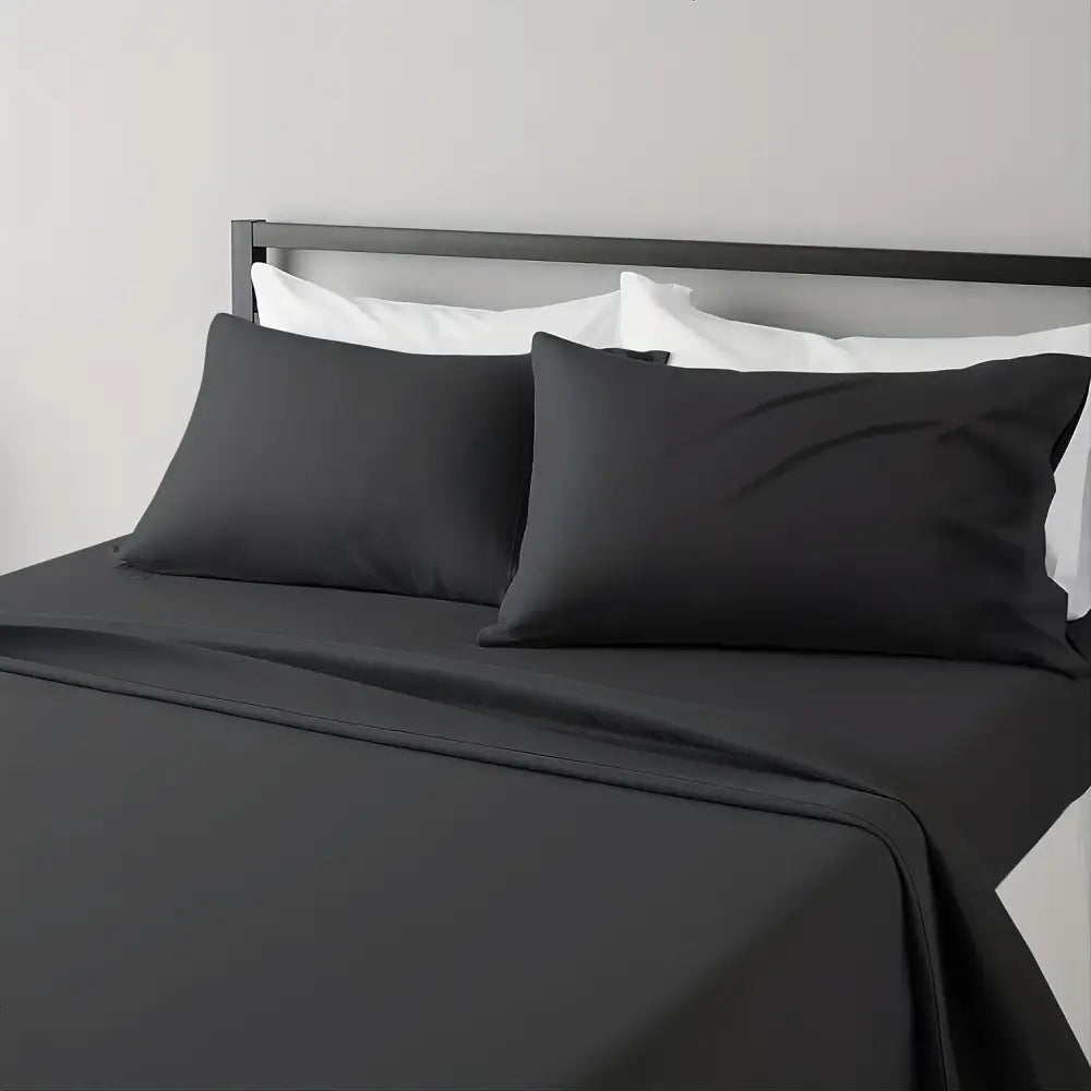 Gray Satin Bed Sheet Set