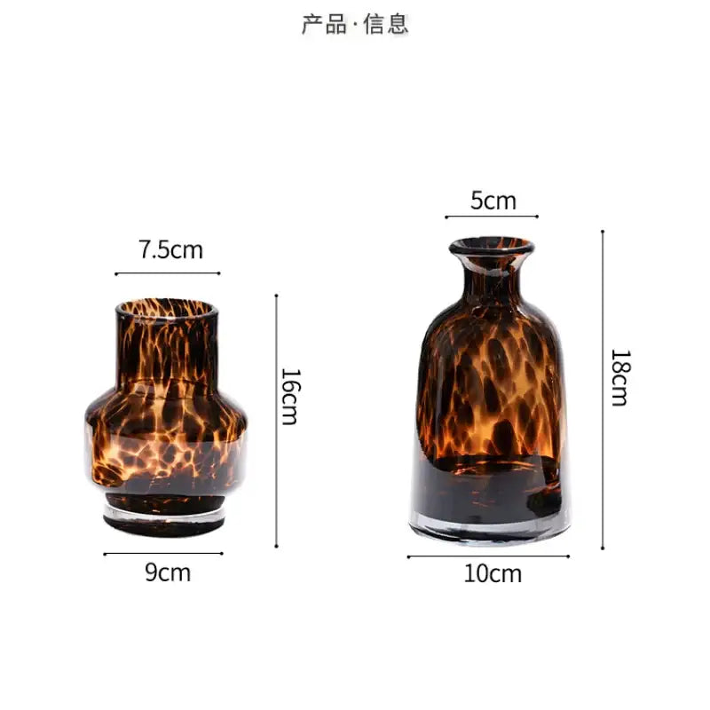 Amber Glass Leopard Vase