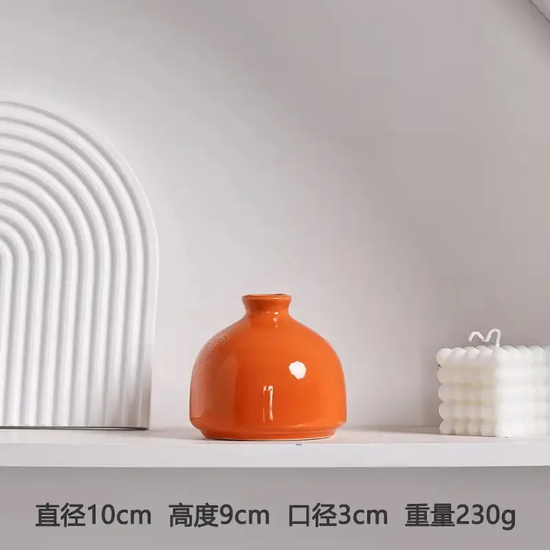 Orange Ceramic Vase Set