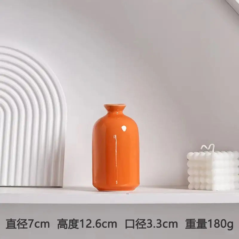 Orange Ceramic Vase Set