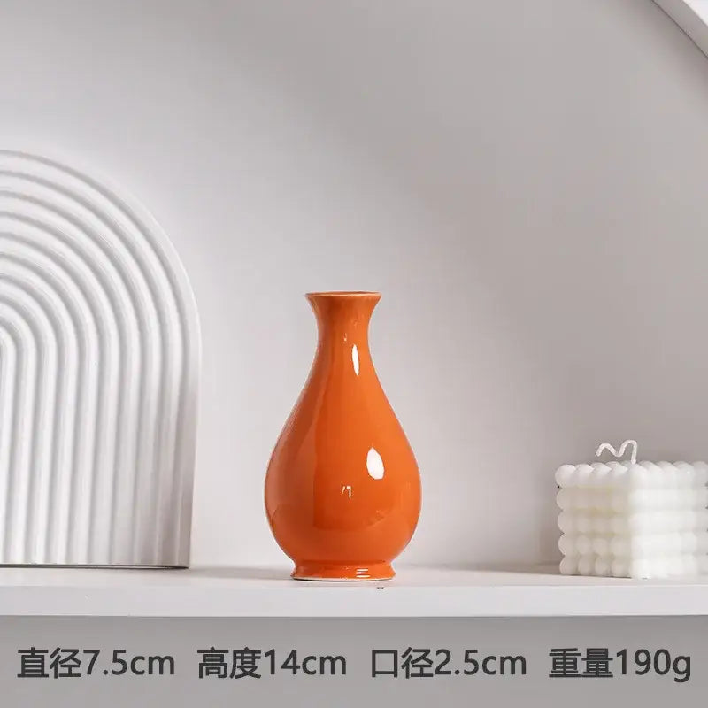 Orange Ceramic Vase Set