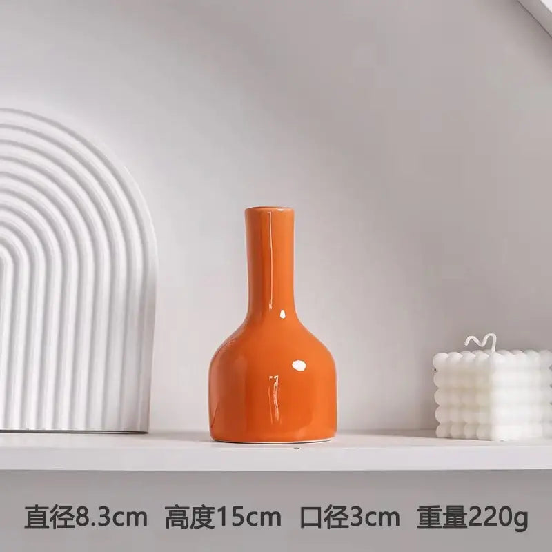 Orange Ceramic Vase Set