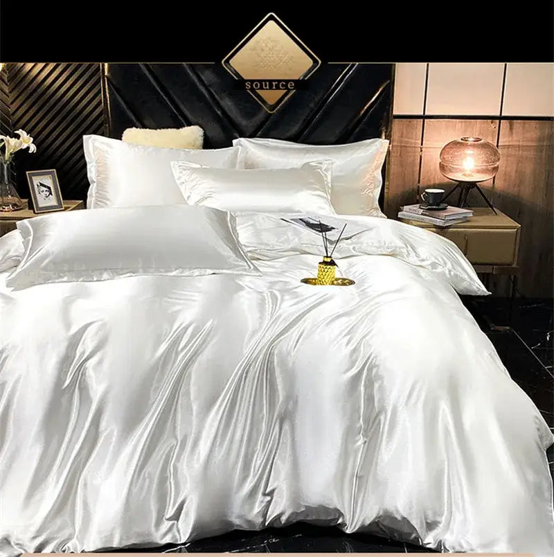 Pink Glossy Silk Bedding