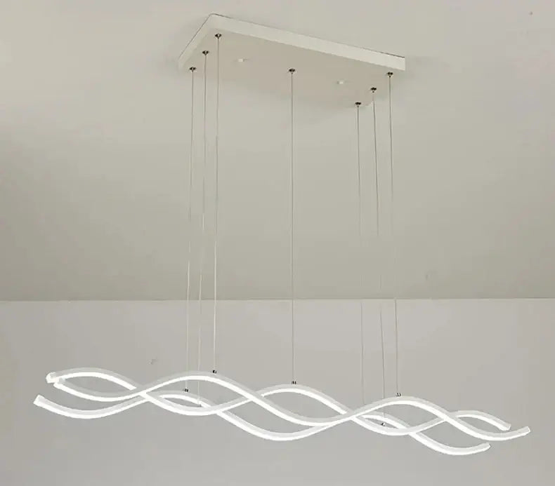 White Wavy Nordic Chandelier