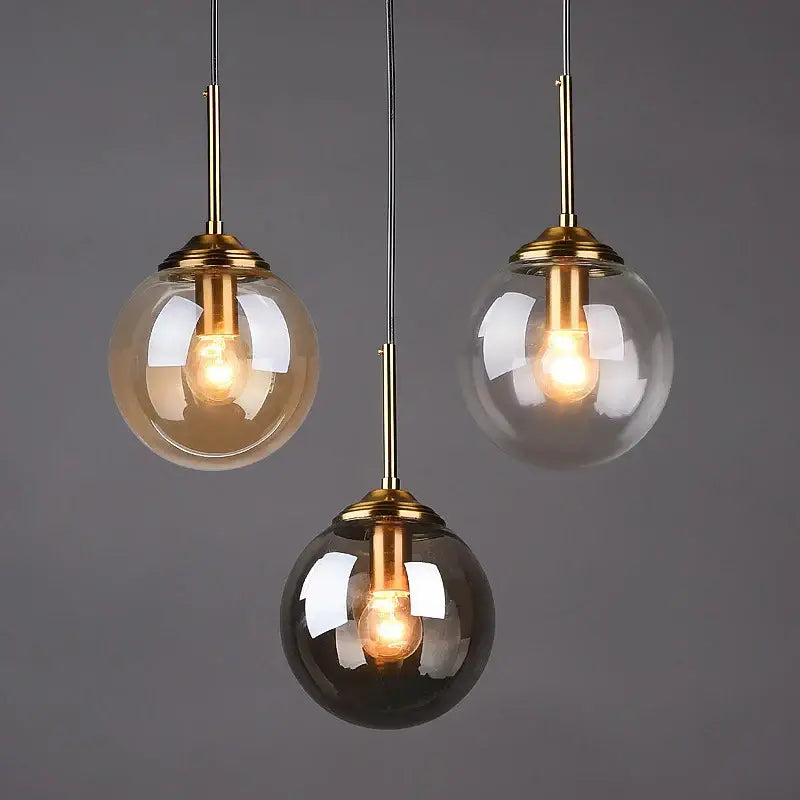 Amber Glass LED Chandelier