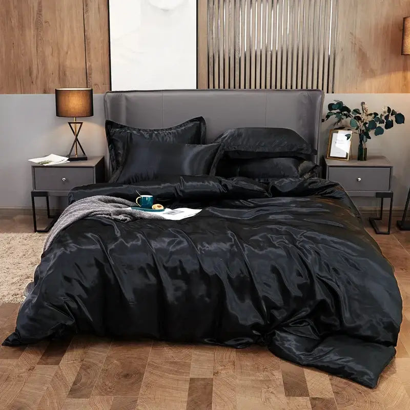 Smooth Purple Rayon Satin Bedding Sanctuary Style