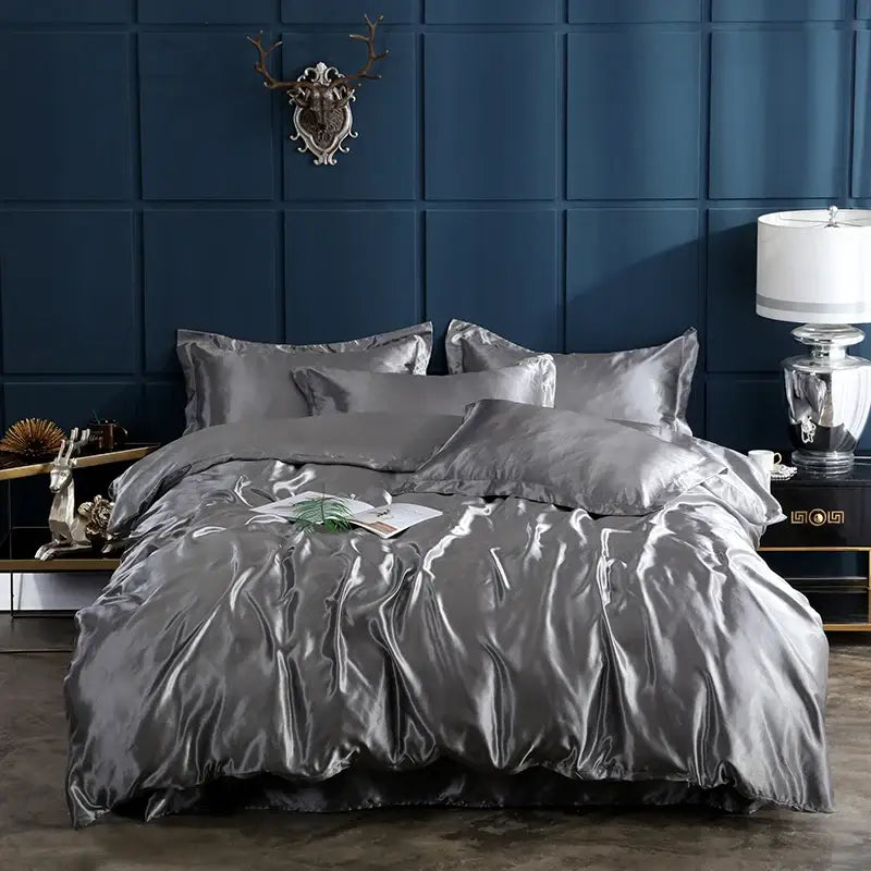 Smooth Purple Rayon Satin Bedding Sanctuary Style