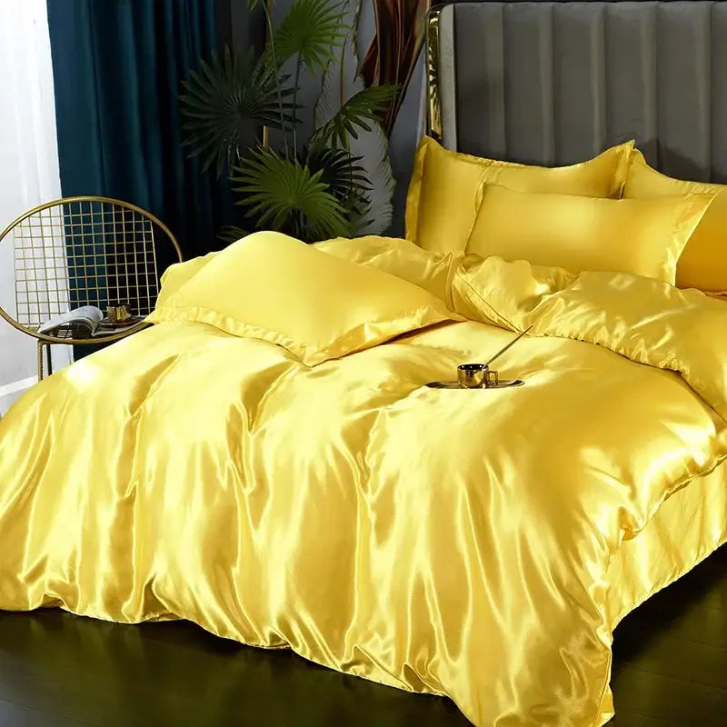 Blue Satin Bedding Set