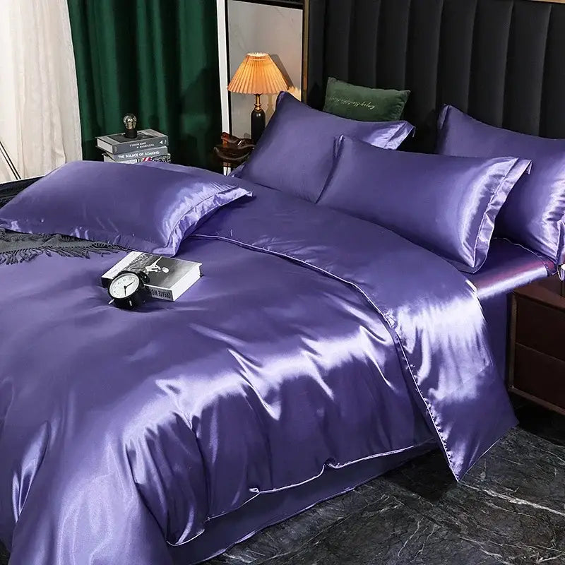 Turquoise Satin Duvet Cover