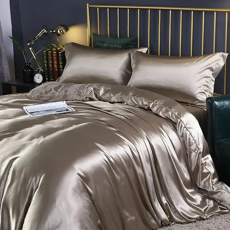 Peacock Blue High-Quality Satin Bedding