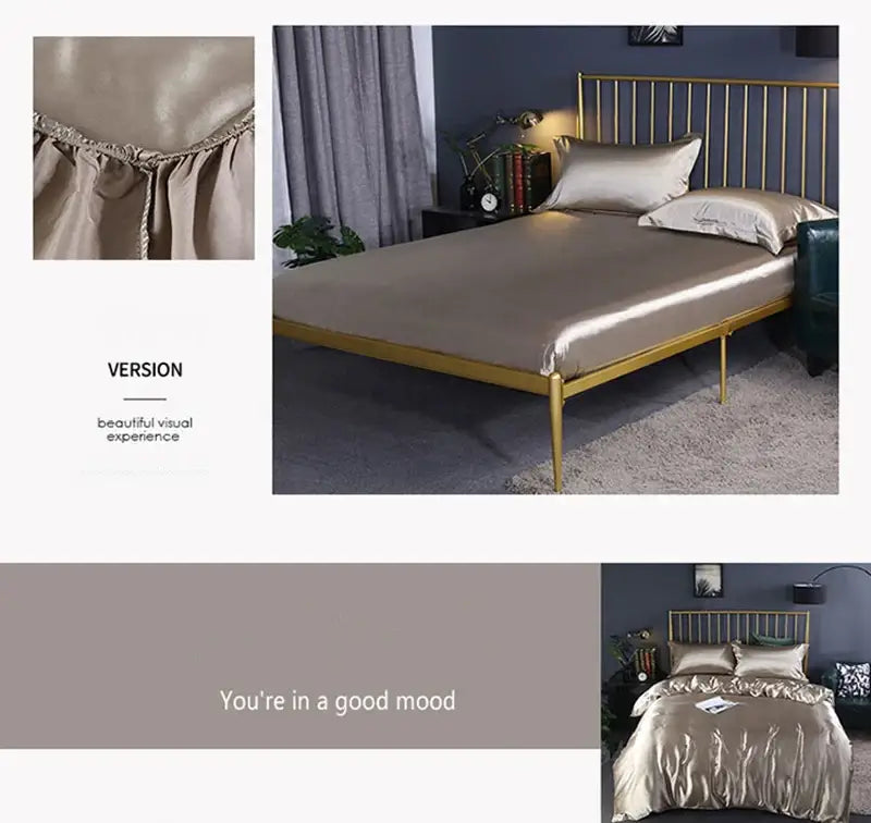 Peacock Blue High-Quality Satin Bedding