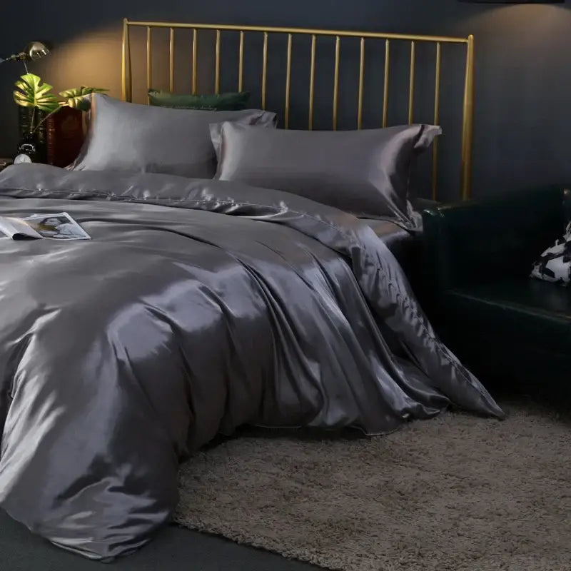Red Satin Duvet Cover Set