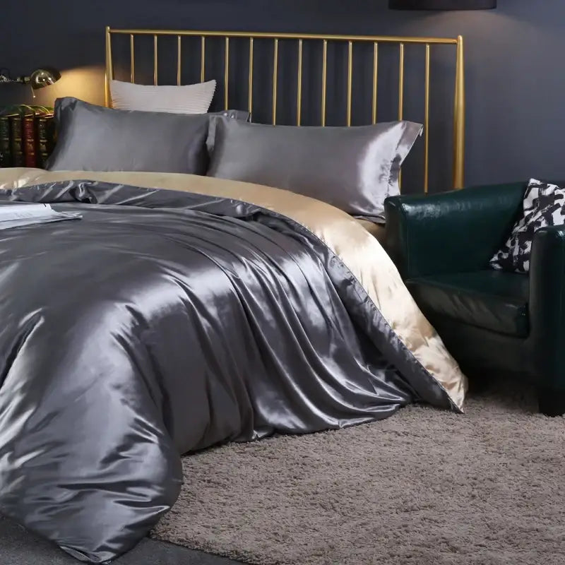Red Satin Duvet Cover Set