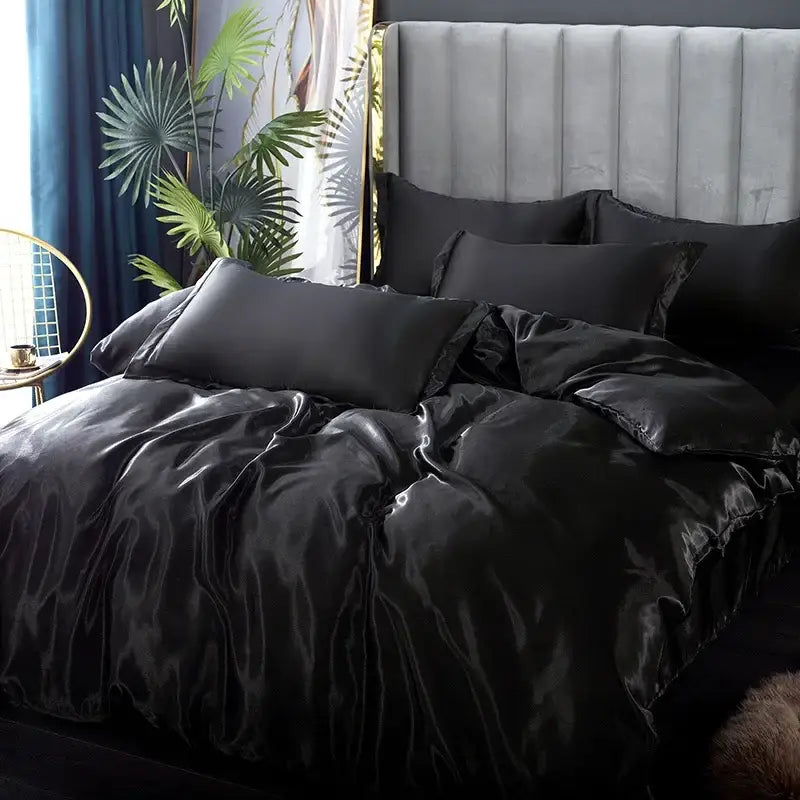 Royal Blue Satin Bedding Set