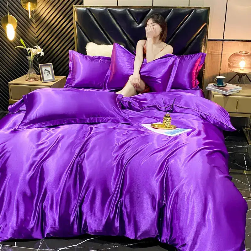 Silver Camel Satin Bedding