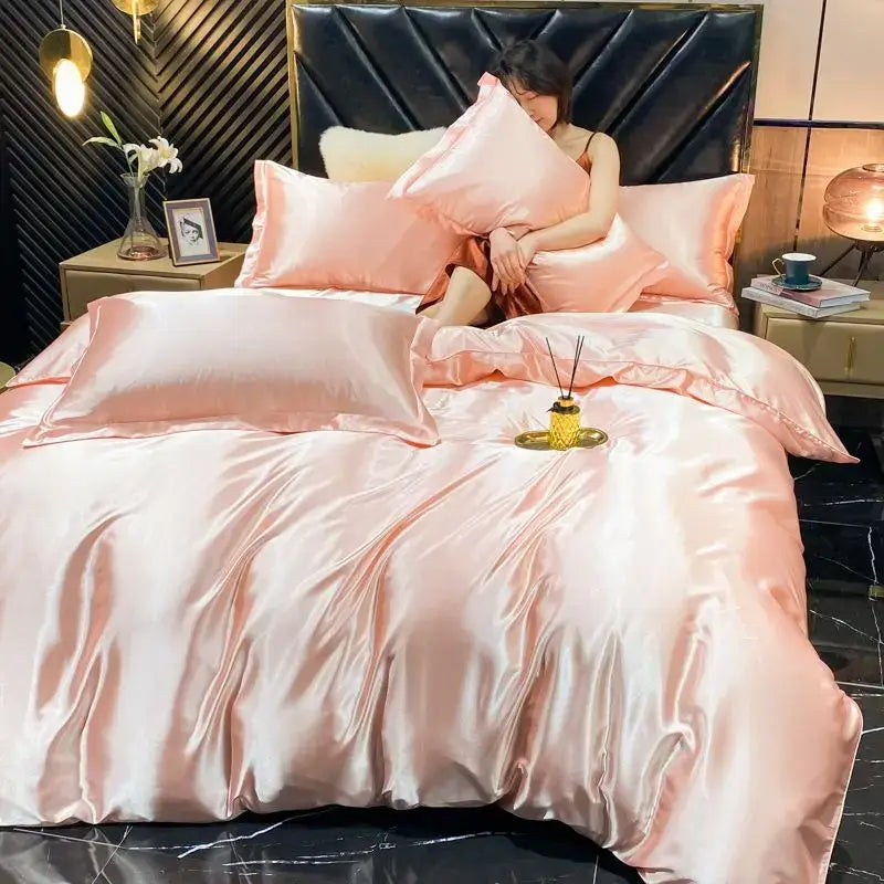 Silver Camel Satin Bedding