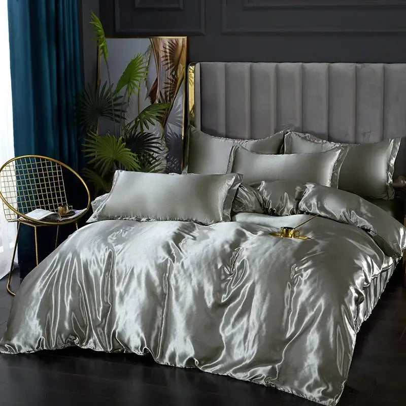 Dark Brown Satin Bedding