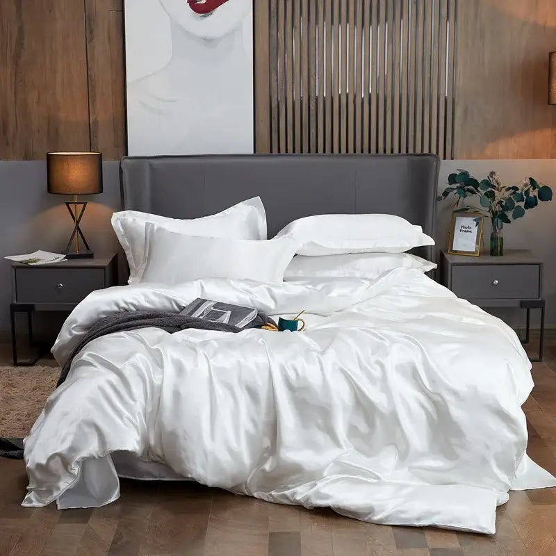White Satin Duvet Cover