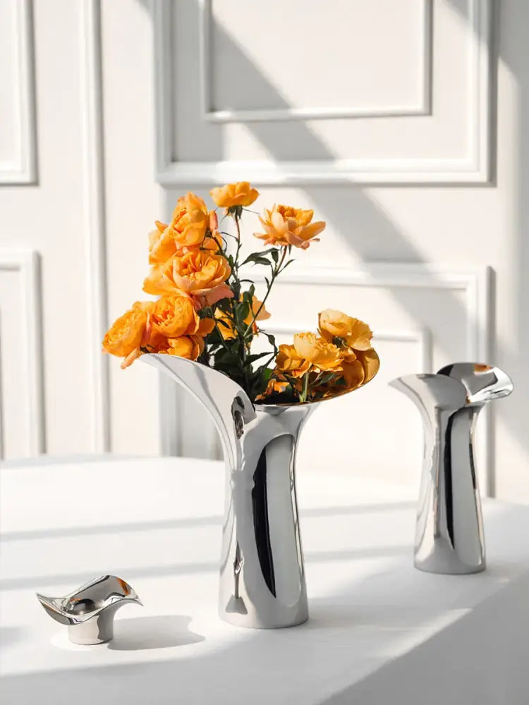 Silver Stainless Steel Vase