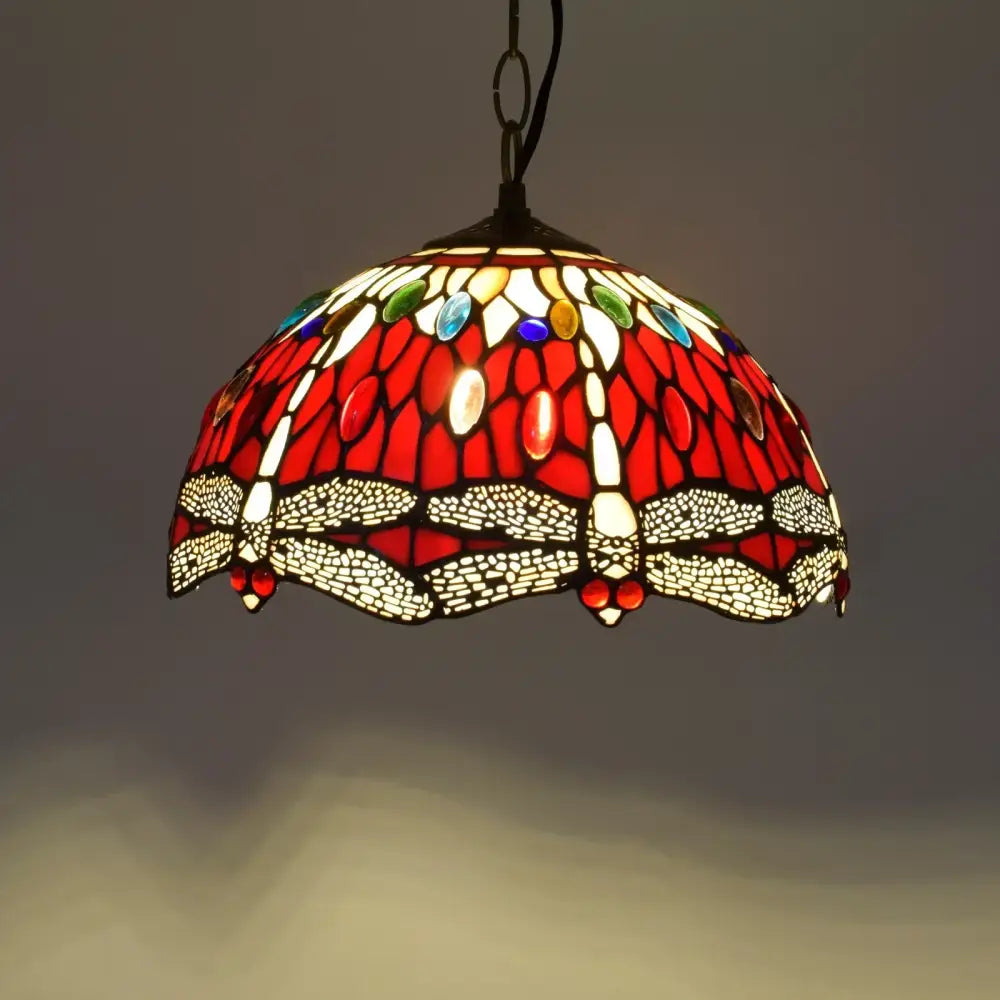 Rose Stained Glass Pendant