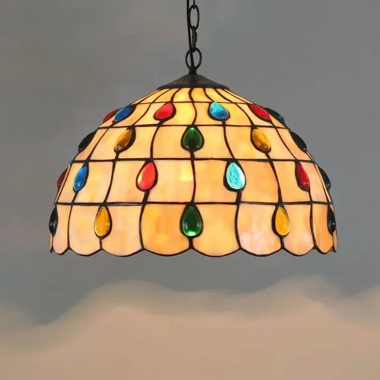 Rose Stained Glass Pendant